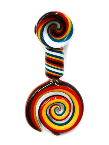Color Rainbow Stripe Cob Hand Pipe with Spiral Mouthpiece (4