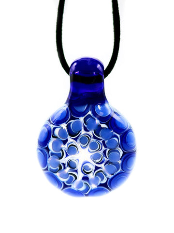 Donjah Glass - Blue and White Dot Stack Pendant (1.5