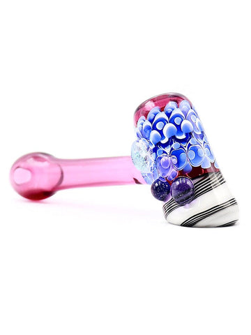 Donjah Glass - Blue and White DotStack Purple Hammer (5.5