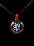 Solrac Glass - Red Flower Implosion Pendant (1.25")