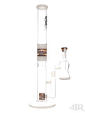 2K Glass Art - Wig Wag Reversal Straight Tube With Matching Ash Catcher (19.5") White Right