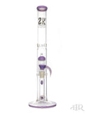 2K Glass Art - Stemline Diffuser Straight Tube With Tree Perc (18") Purple Front