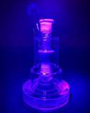C2 Custom Creations - Purple Blue Sprocket Perc Cake Bubbler w/ UV (8")