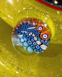 Peetwice - Yellow Crushed Opal Dichroic Rainbow Wigwag with Side Disclock (6")
