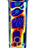 Envy Glass Custom Sandblasted Dichroic Prism - Straight Tube (18") Bong Waterpipe Pipe 14mm Bowl