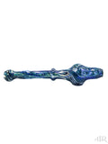 E-Stex Glass - Blue Dichro Wig Wag Hand Pipe (8")