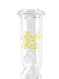 Glowfly Glass Double Tree Arm Perc Twist Neck Yellow - Beaker (22")
