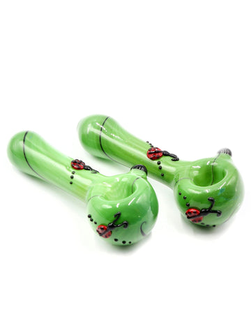 Kristi Conant Glass - Ladybugs Full Green Spoon (5