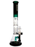 ROOR Tech Fixed Beaker - Black & Jade With Barrel Perc and Showerhead Diffuser (17")