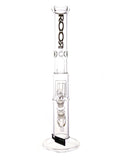 RooR Tech Straight Tube Barrel Perc Bong Water Pipe 19" Height Ice Pinch and Splash Guard Black