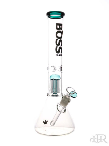 Boss Glass - Tall Tree Perc Beaker With Color Accents (16
