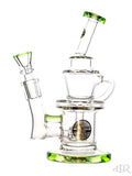 Bougie Glass - Angled Joint Recycler (7.5") Green Left