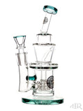 Bougie Glass - Angled Joint Recycler (7.5") Teal