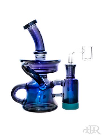 Crystal Glass - Iridescent Recycler Rig With Built In Removable Lid Reclaim Catcher (7