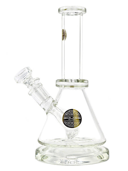 Clear Bougie Glass Mini Beaker Bong Water Pipe Dab Rig 45 degree diffuser 5-hole Maria colored tubing matching bowl