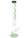 Green Mav Glass Classic Beaker Bong with Mandala and Color Accent (18")