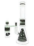 Subliminal Glass Beaker Bong Pyramid Perc Beaker Perc Wig Wag Cone Perc Ash Catcher with Drain 14mm 18mm 7mm thick PNW  Side