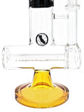 Mav Glass Horizontal Slitted Inline Wig Wag Bong Maverick Glass Inline Bong Ice Pinch Color Accents Amber Inline
