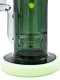 Mav Glass Two-Tone Barrel Recycler 8" Height Slime & Black Glass Incycler Dab Rig Maverick Glass Oil Rig