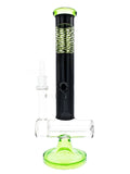 Mav Glass - Wig Wag Horizontal Slitted Inline Bong Maverick Water Pipe with Color Accents and Reversal Wig Wag