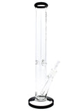 Mav Glass Classic Straight Tube with Color Accents Black Maverick Water Pipe Mav Glass Bong with Flat Base 18" Height 