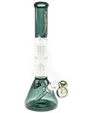 Crystal Glass Beaker - Double Tree Percs & Full Color (16")