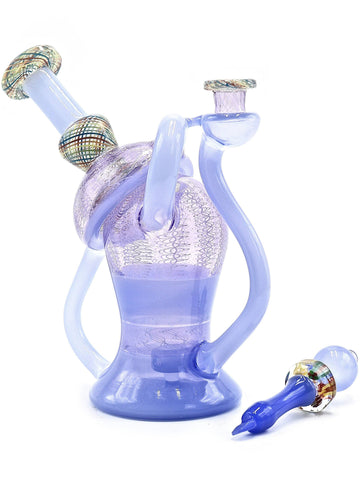 DreamLab Glass Tallboy Blue Cheese Biosphere - Jeff Heathbar Collab with matching Jerry Kelly Bubble Dabber (8