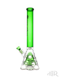 Hoss Glass - Holey Pyramid Beaker with Coloured Top and Inner Section and Case Kit (18") Left Green