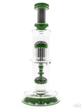 Leisure Glass - Elite Green x White & Black Zanfirico 13/13Arm Flower Tube (13.5")