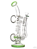 Lookah Glass - Inline Perc Double Uptake Recycler With Spiral Drain (12") Slime Tilt