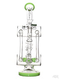 Lookah Glass - Inline Perc Double Uptake Recycler With Spiral Drain (12") Slime Front