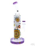 Wormhole Glass - Mandala Mindmeld Triple Matrix Flower Tube (12")