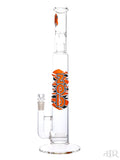 Zob Glass - Straight Tube Gritted Stemline Diffuser with Splash Guard (18") Orange and Black