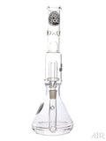 Zob Glass - Stemless Beaker with Zobello Diffuser and UFO Perc (15") White and Black Front