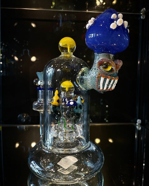 Lookah Glass - Giant Chambered Mushroom Monster Showerhead Perc Rig (9")