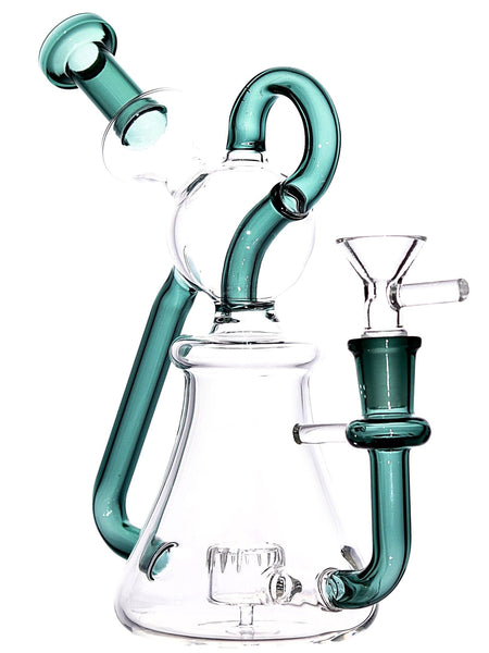 Glass dab rig with recycler function available for sale at High Roller Smoke in Lakewood, Colorado. 