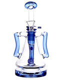Glass rig with incycler and recycler function available for sale at High Roller Smoke in Lakewood, Colorado. 