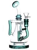 Glass rig with incycler and recycler function available for sale at High Roller Smoke in Lakewood, Colorado. 