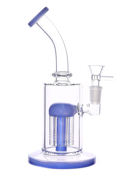 Clear can with tree percs water pipe available for sale at High Roller Smoke in Lakewood, Colorado 