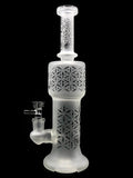 Biigo Glass - Frosted Flower of Life Straight Rig (12")