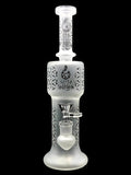 Biigo Glass - Frosted Flower of Life Straight Rig (12")