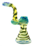 Blue Teal Yellow Inside-Out Water Bubbler (7")