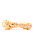 Bonnie And Fryde Glass - Clear Fumed Caramel Dots Hand Pipe (4")
