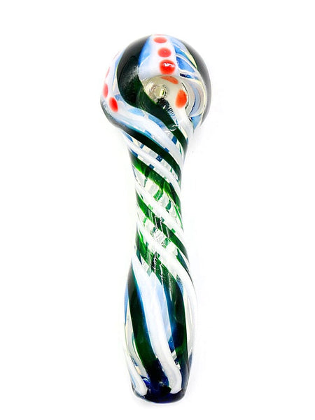 Bonnie and Fryde Glass - Evergreen Holly Swirl Hand Pipe (5")