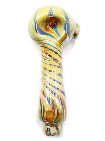 Bonnie and Fryde Glass -Left-Handed Fumed Ribbon Hand Pipe Spoon (4