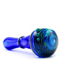 CRG Glass - Clear Cobalt Wig Wag Cap Spoon Hand Pipe (4.5")