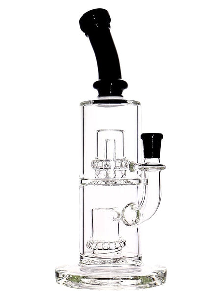 Clear Bent Neck Double Chamber Matrix Percs (11")