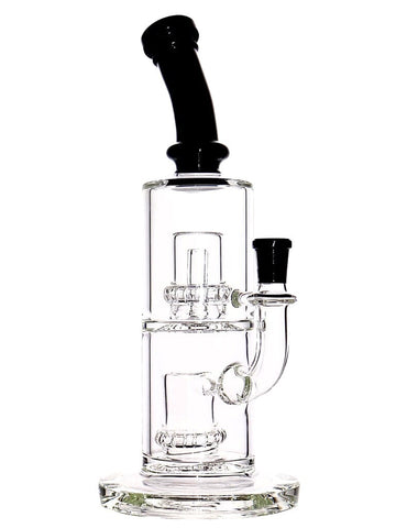 Clear Bent Neck Double Chamber Matrix Percs (11