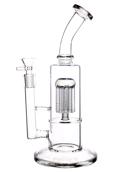 Clear Teal Double Chamber Tree-Perc Rig (10.5