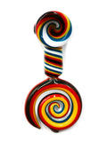 Color Rainbow Stripe Cob Hand Pipe with Spiral Mouthpiece (4")